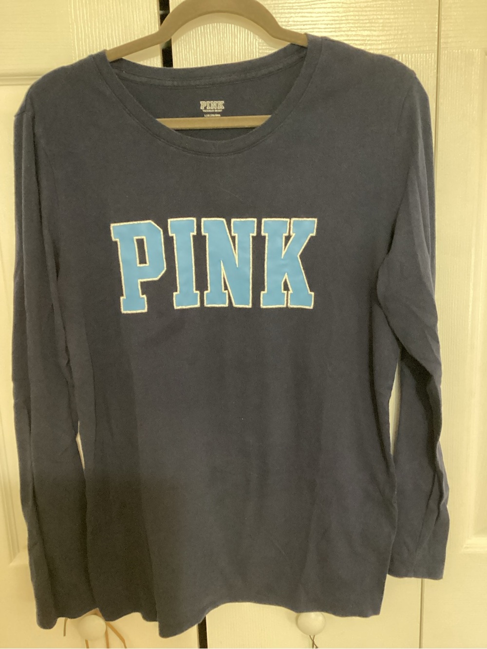 Victoria's Secret PINK Navy Tee with White Logo